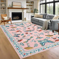 Mushroom Insect 8x10 Area Rugs, Washable Rugs by ROYHOME