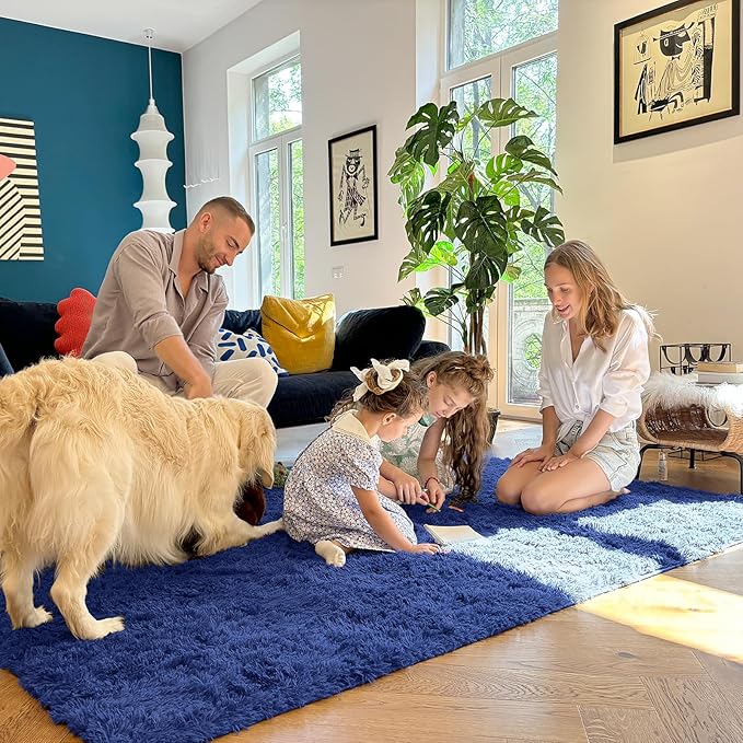 OLANLY 3x5 Machine Washable Small Bedside Rug, Soft Fluffy Shaggy Rugs - Image 7