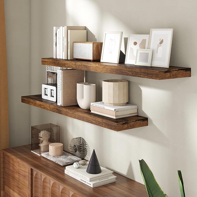 48 Inch Floating Shelves for Wall, 8 Inch Deep Floating Shelf for Storage & - Image 2