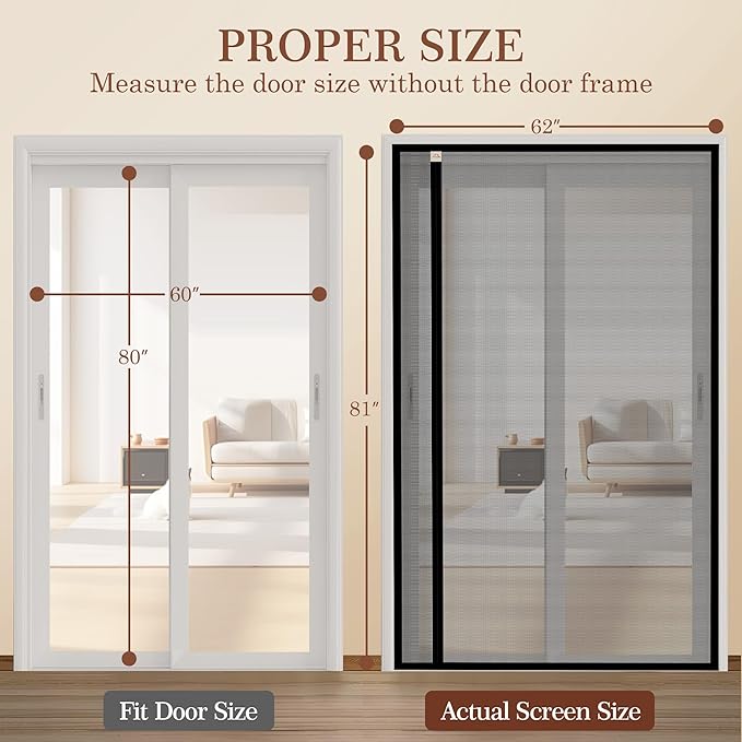 Yotache Left Right Side Universal Opening Magnetic Screen Door Fits Door Size - Image 2