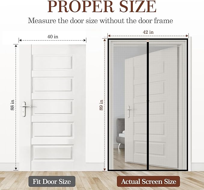 Yotache Magnetic Screen Door Fits Door Size 40 x 88, Screen Size 42" x 89" Door - Image 2