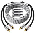 Elecan Premium RCA Cable 8 Ft 2 RCA Male to 2 RCA Male Stereo Audio Cable by Elecan