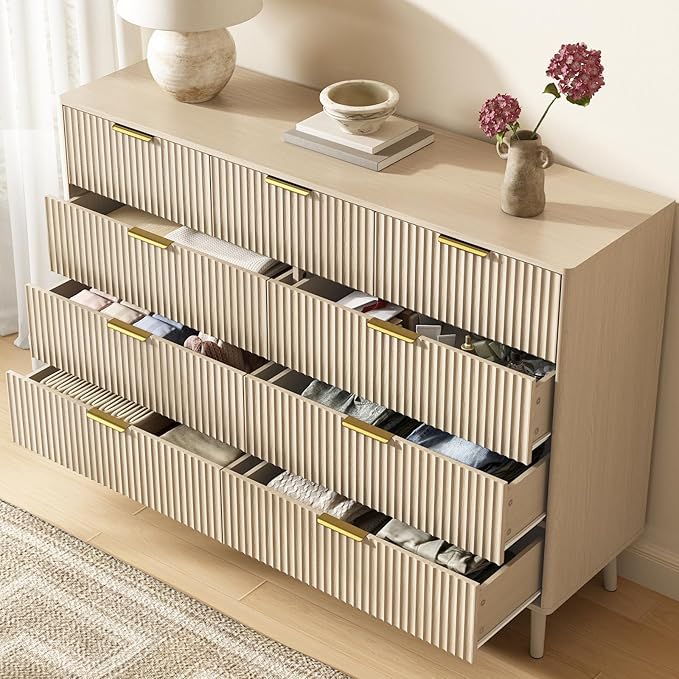 CARPETNAL Fluted 9 Drawer Dresser - Image 6