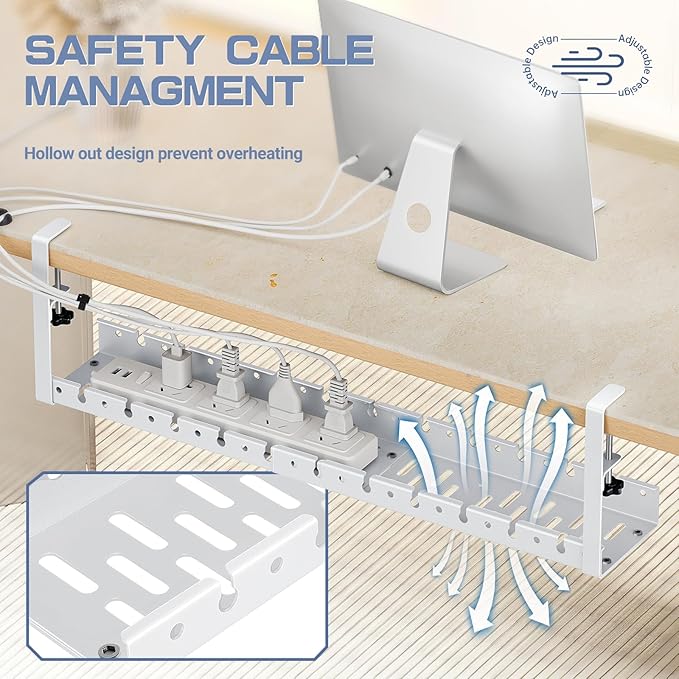 Shikha Under Desk Cable Tray, 15.7"-30.7" Retractable Under Desk Cable - Image 8