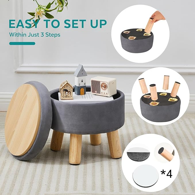 FIMIVIBI Small Foot Stool Ottoman - Image 4