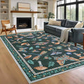 Mushroom 10x13 Area Rug for Living Room Washable Non Slip Forest Soft Low-Pile by ROYHOME