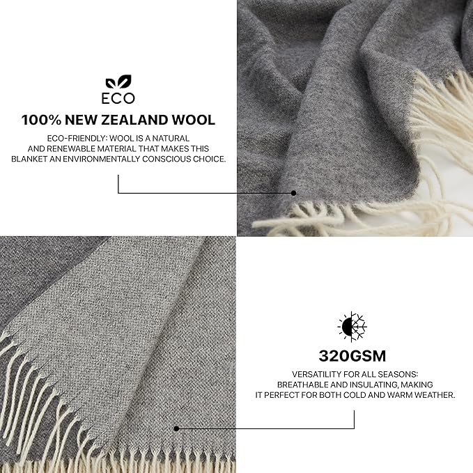 | Wool Blanket/Throw | 100% New Zealand Wool | Perfect - Image 3