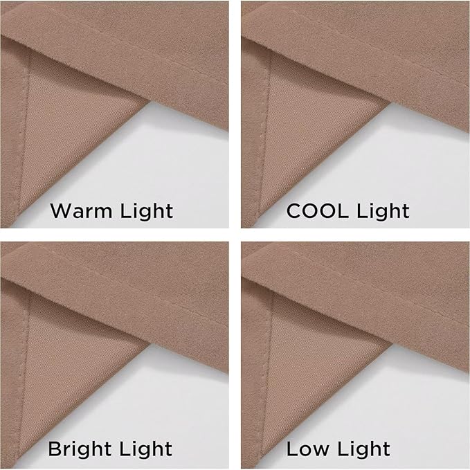 Joydeco Velvet Curtains Rose Beige Blackout Curtains Thermal Insulated 72 - Image 6