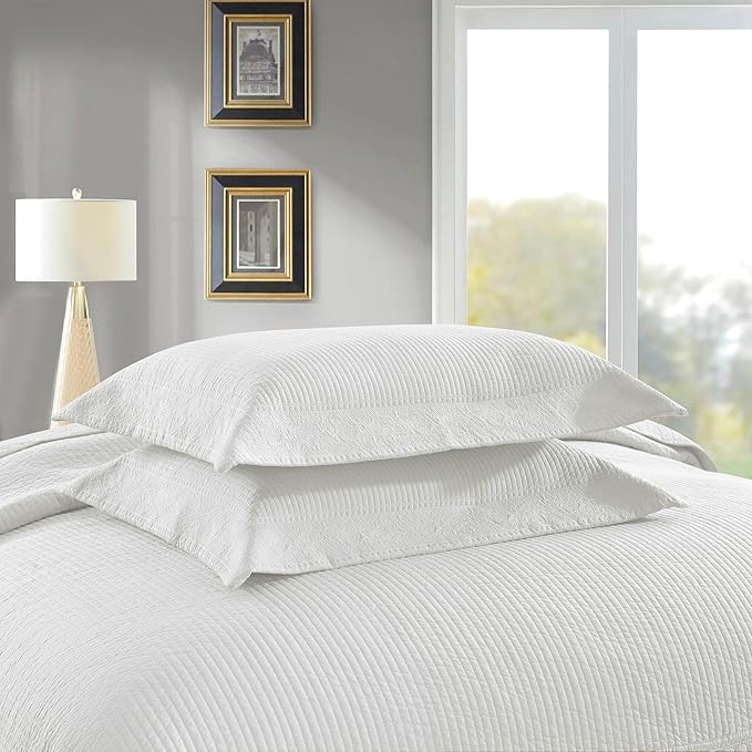 MarCielo 3-Piece 100% Cotton Oversized Bedspread Lightweight Quilt Coverlet - Image 5