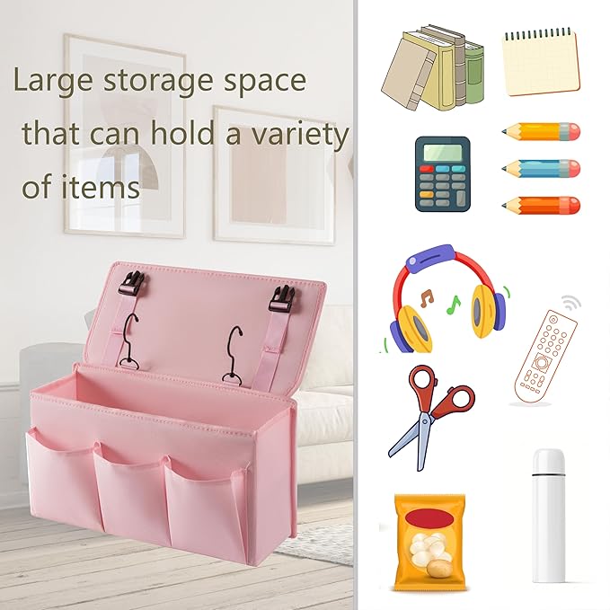 LASAMOLL Bedside Caddy Bedside Storage Organizer, Bed Caddy - Image 4