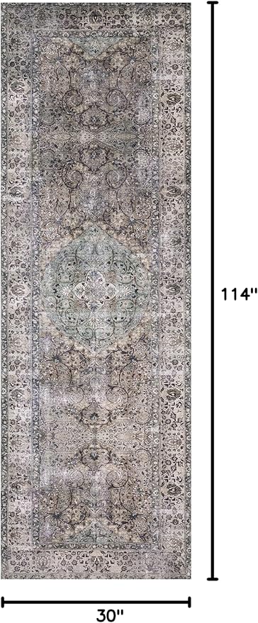 Loloi Layla Collection LAY-06 Taupe/Stone 2'-6" x 9'-6" .13" Thick Runner Rug - Image 2
