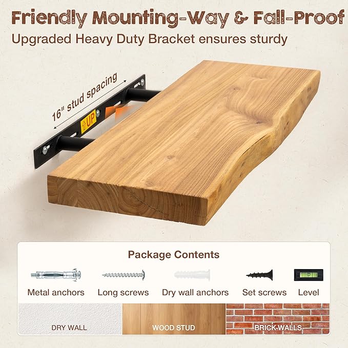 fuqing Live Edge Floating Shelves - Image 6