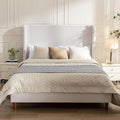 Queen Size Upholstered Bed Frame, Harper 54" Tall Headboard Platform Beds by Unknown