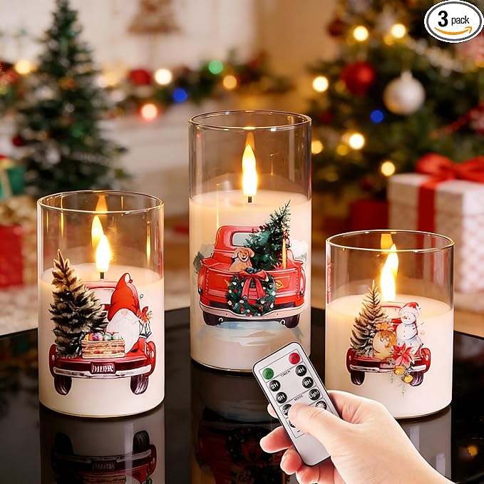 Eywamage Christmas Glass Flameless Candles by EywamageCandles