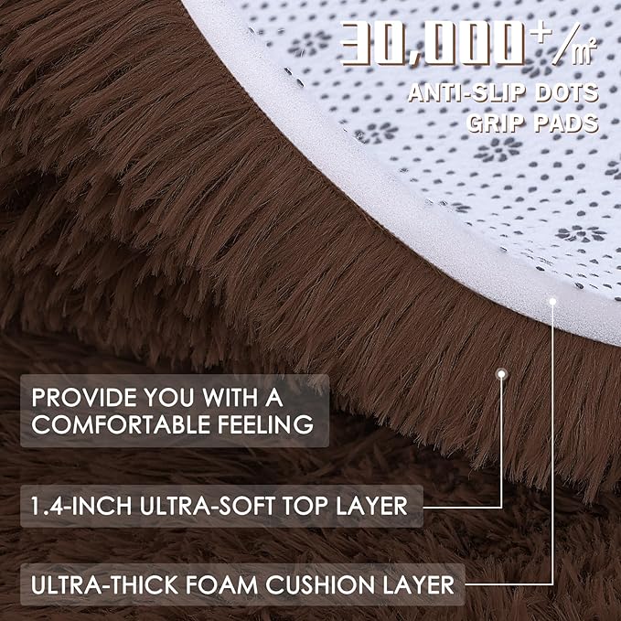 OLANLY Coffee Round Rugs for Bedroom - Image 6
