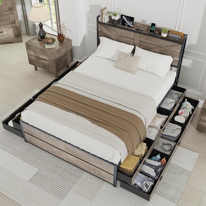 Queen Size Wooden Bed Frame by PAUKIN
