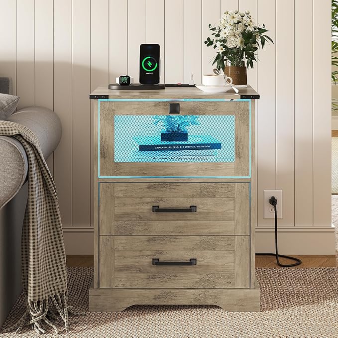 Hasuit Farmhouse Night Stand Set of 2 - Image 2