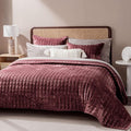 RECYCO Luxury Velvet Quilt Set Full Queen Size Bedding Sets, Ultra Soft Velvet by RECYCOHOMECOLLECTION