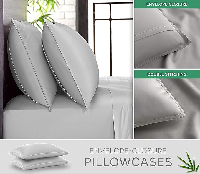 Pure Bamboo Twin Sheets, Genuine 100% Organic Viscose Derived from Bamboo Bed - Image 3