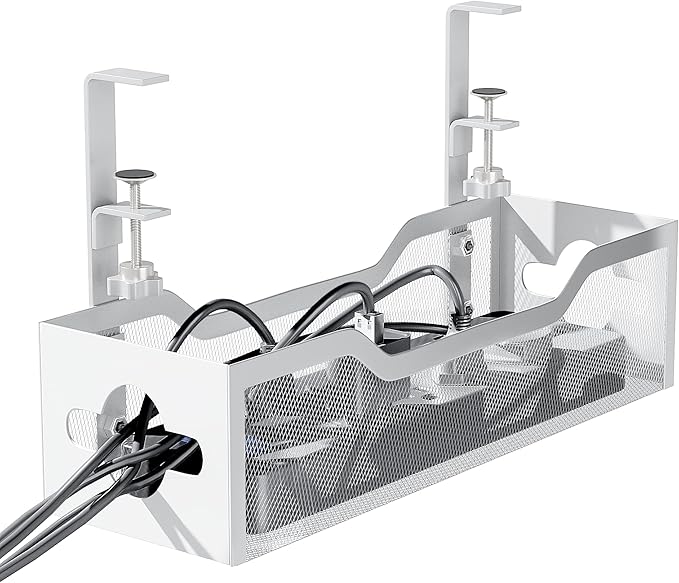 Under Desk Cable Management Tray 13.38", Quszmd Cable Organizer No Drill - Image 9
