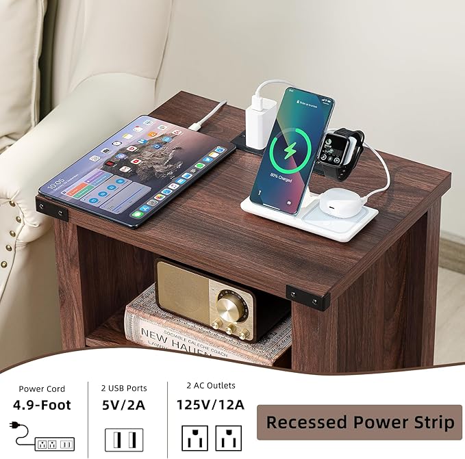 Joaxswe Night Stand, 18 Inch Farmhouse Nightstand - Image 4
