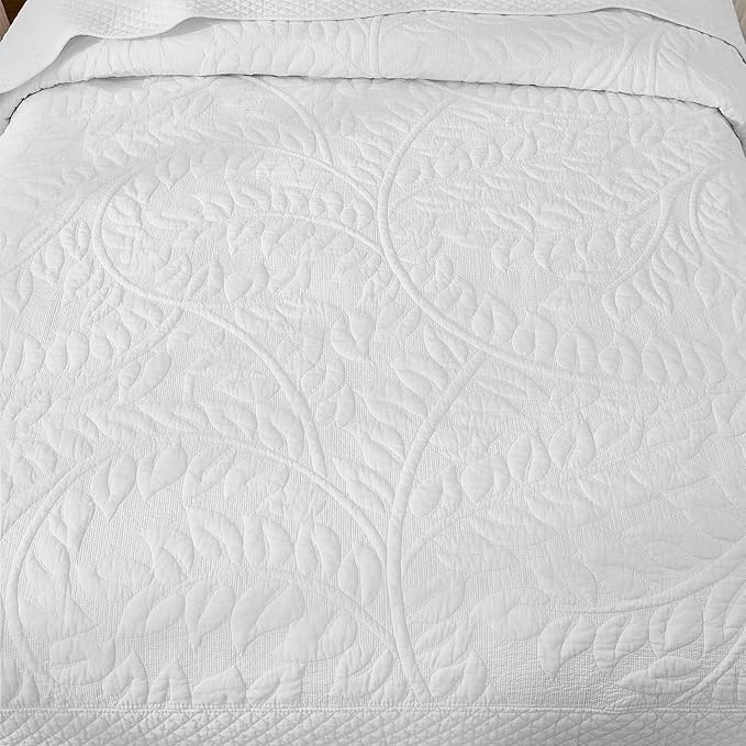 MarCielo 3-Piece 100% Cotton Oversized Bedspread Lightweight Quilt Coverlet - Image 3