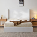 King Size Upholstered Bed Frame, 52.3" High Headboard Carmen Wingback Bed Frames by Unknown