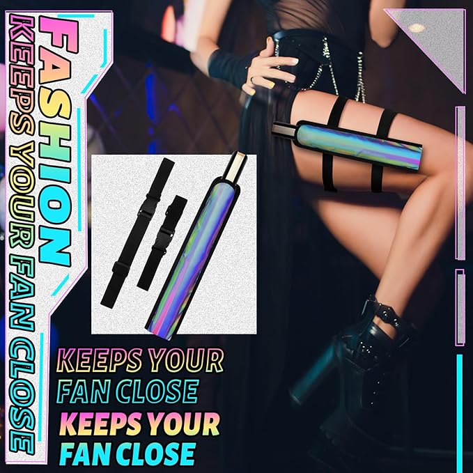 Summer Rave Fan Thigh Holster Rave Fan Holder Folding Hand Pouch Foldable - Image 7