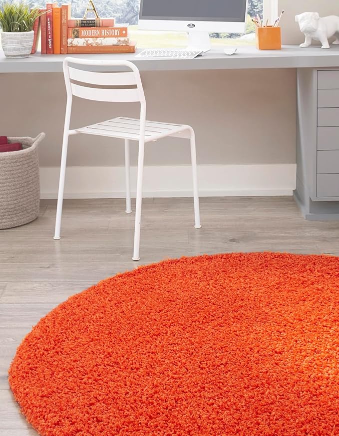 Unique Loom Solid Shag Collection Area Rug - Image 2