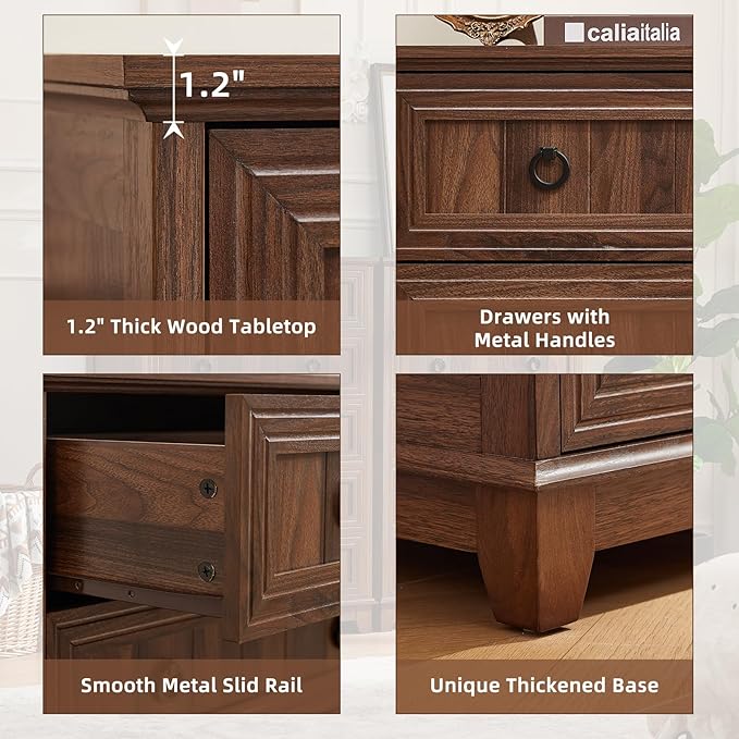 Farmhouse 5 Drawer Dresser for Bedroom, Rustic Wood Dresser - Image 6