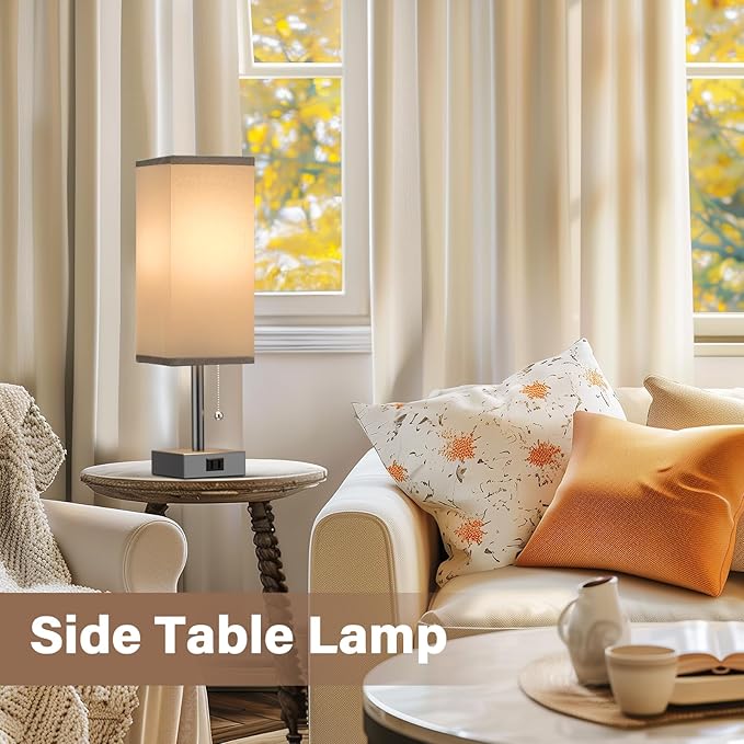 Fenmzee Grey Bedside Table Lamps - Image 8