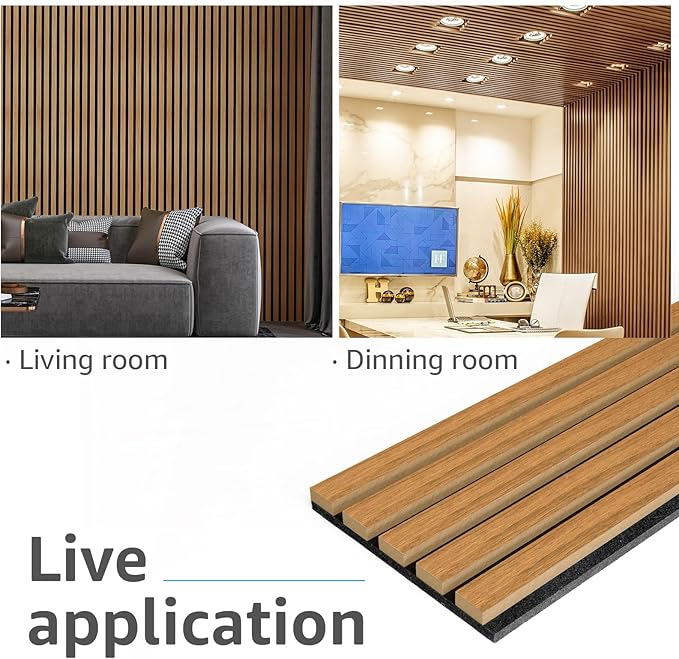 Art3d 4-Pack 94.5 x 7.9 inch Acoustic Wood Slat Wall Panels - Image 3
