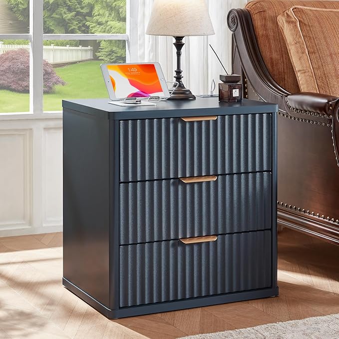 LEYAOYAO 23" Wide Fluted Night Stand by LEYAOYAO-Findtheshiningpointofyourideallife%EF%BC%81