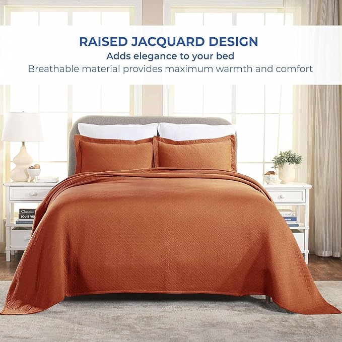 Superior 100% Cotton Basket Weave Bedspread - Image 8