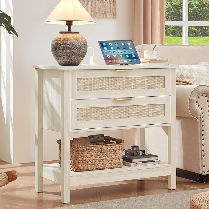 LEYAOYAO 31.5" Wide Rattan Night Stand by LEYAOYAO-Findtheshiningpointofyourideallife%EF%BC%81