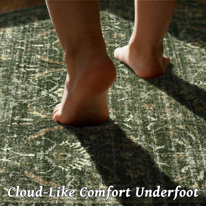 Washable 3x5 Entryway Rug, Boho Non-Slip Vintage Distress Small Rugs - Image 4