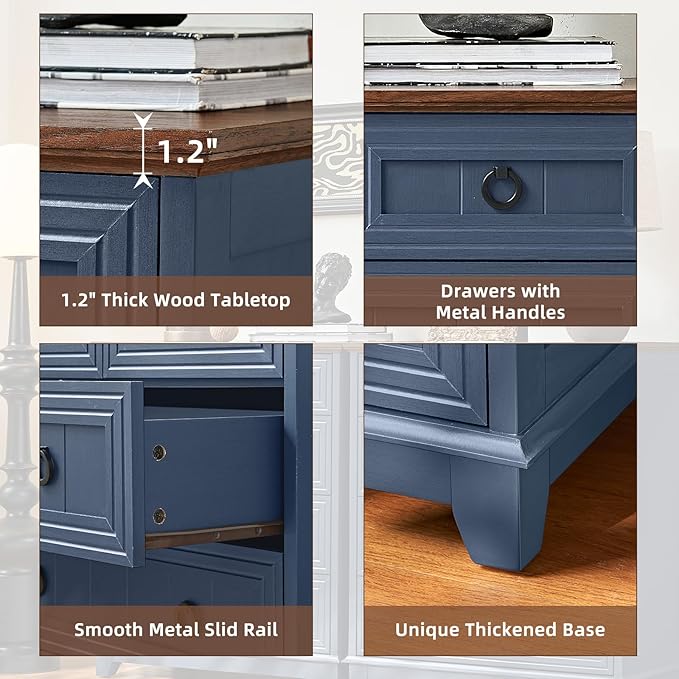 Farmhouse 5 Drawer Dresser for Bedroom, 33.2" Tall Small Dressers & Chest of - Image 6