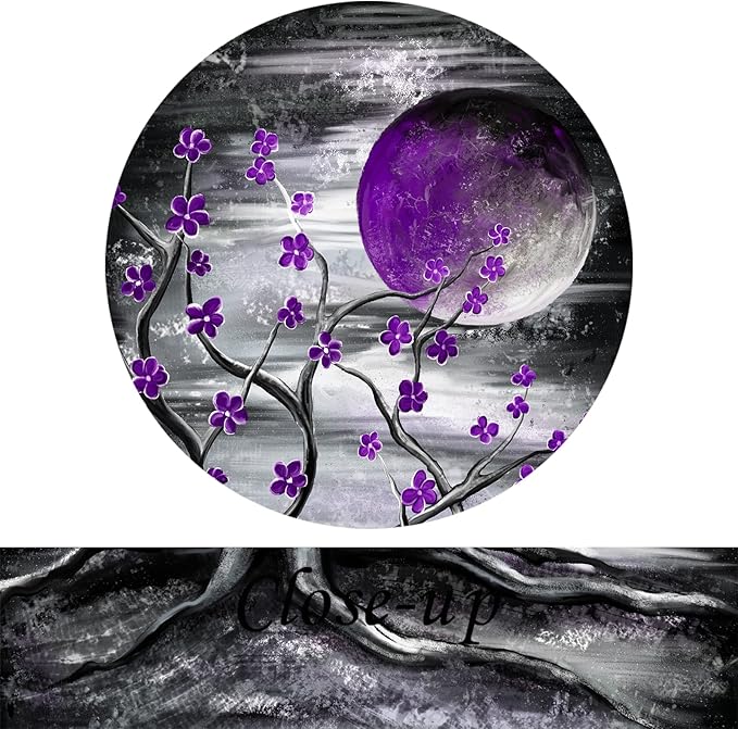 KREATIVE ARTS 3 Piece Full Moon Tree Canvas Wall Art Modern Abstract Black and - Image 5