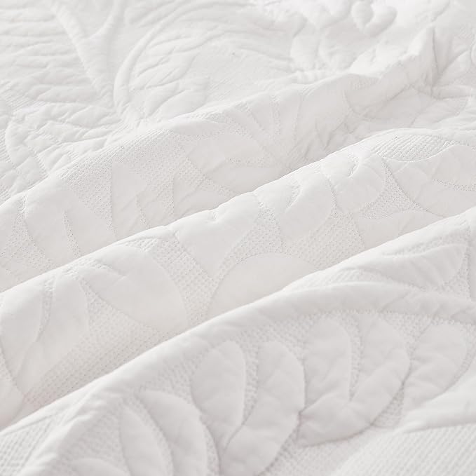 MarCielo 3-Piece 100% Cotton Oversized Bedspread Lightweight Quilt Coverlet - Image 7