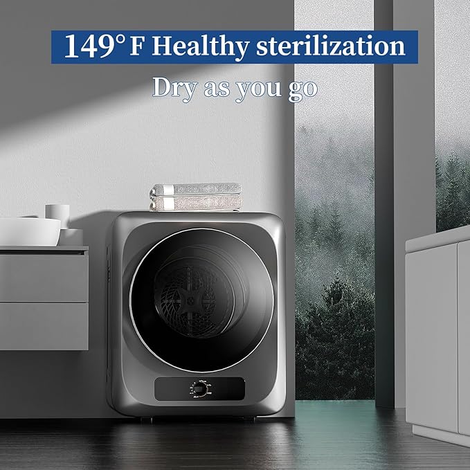 VCJ Portable Clothes Dryer for Apartment, 10lbs Compact Electric Laundry Dryer - Image 3