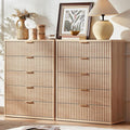 LEYAOYAO Fluted 5 Drawers Dresser Set of 2, Curved Profile Dresser TV Stand by LEYAOYAO-Findtheshiningpointofyourideallife%EF%BC%81