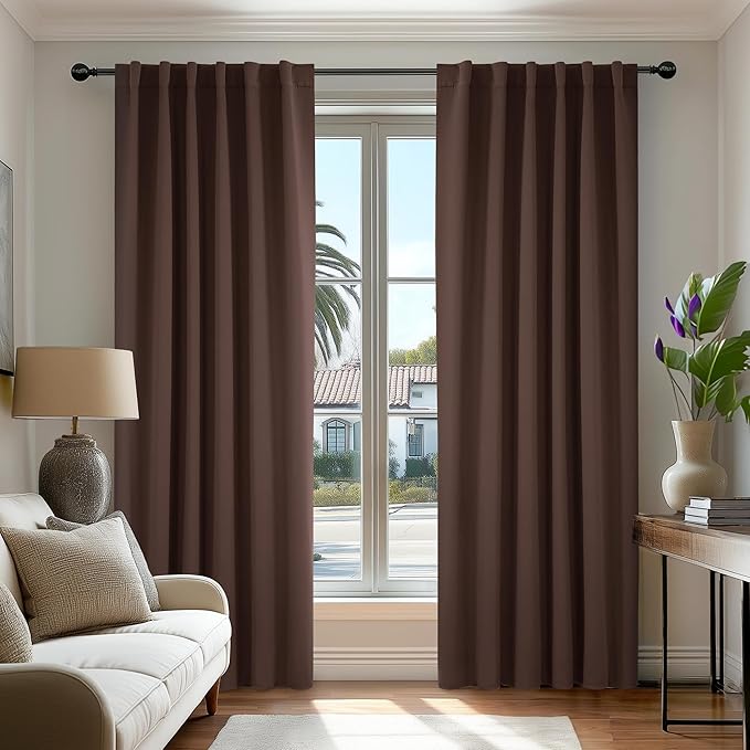 Deconovo Blackout Curtains, Thermal Insulated, W52 x L72 2 Panels, Back Tab by Deconovo