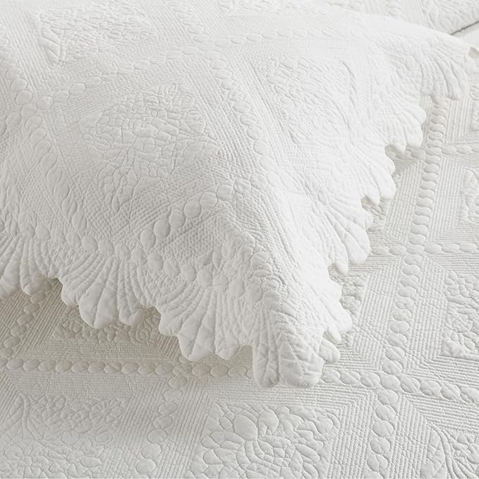 MarCielo 3-Piece 100% Cotton Oversized Bedspread Lightweight Quilt Coverlet - Image 6
