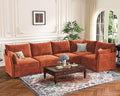ABCASA 135.5" Oversized Modular Sectional Sofa, L Shaped Convertible Couch by ABCASA