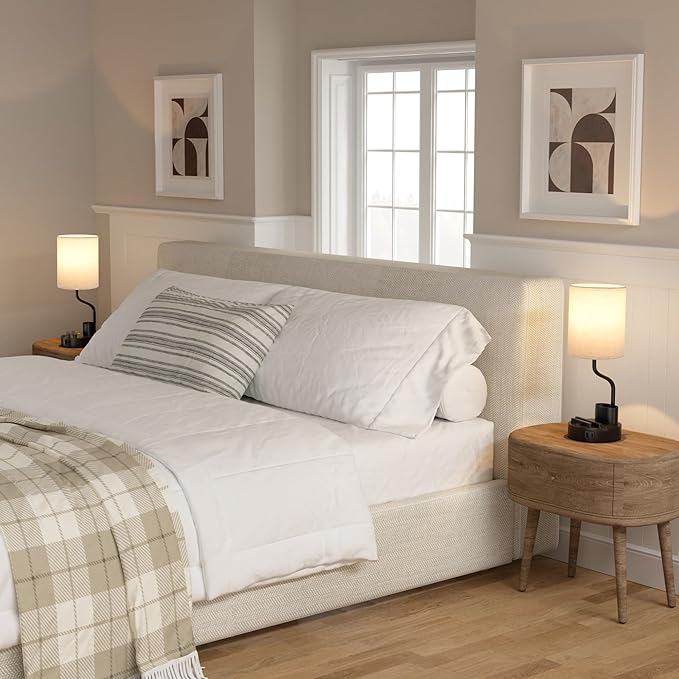 Bedside Table Lamps for Bedroom Set of 2 - Image 2
