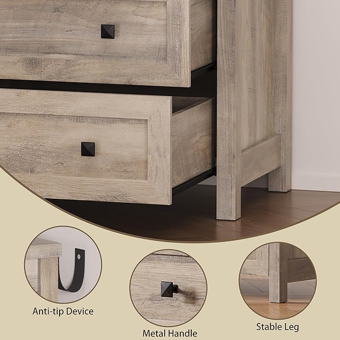 3-Drawer Dresser, Small Wooden Chest of Drawers - Image 5