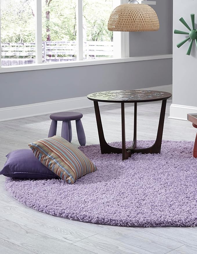 Unique Loom Solid Shag Collection Area Rug - Image 3