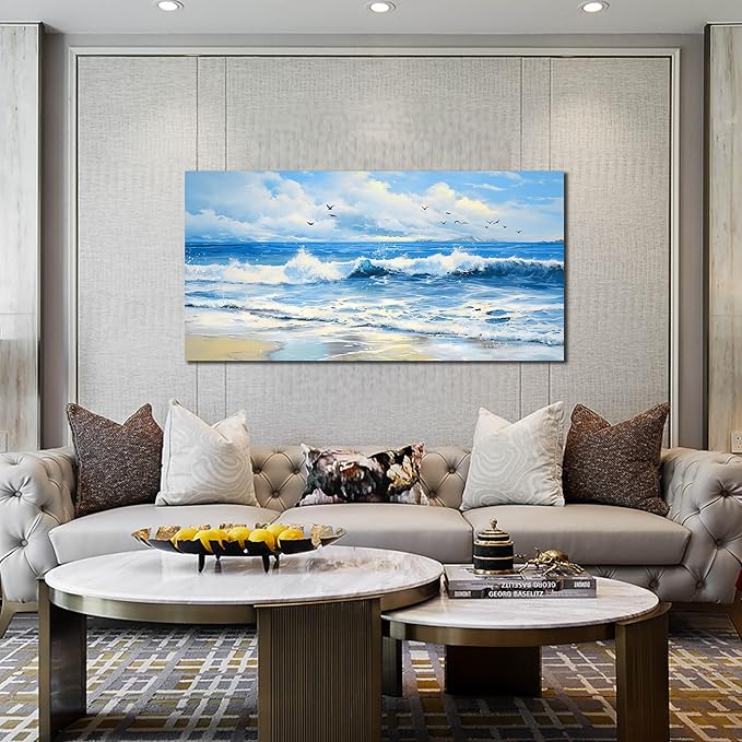 ENTANUB Ocean Wall Art for Bedroom, Sea Wave Wall-Decor for Living Room - Image 6