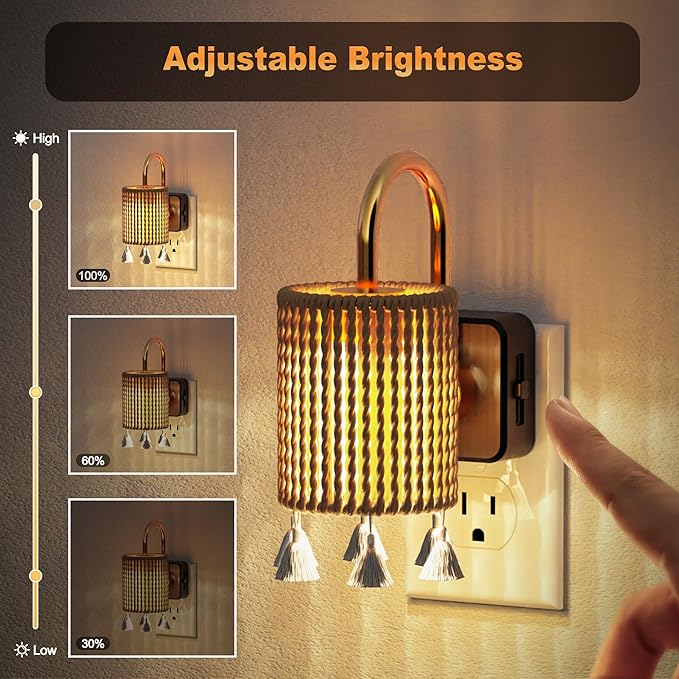 JandCase Night Lights Plug into Wall, Boho Night Light Dusk to Dawn Light Sensor - Image 2