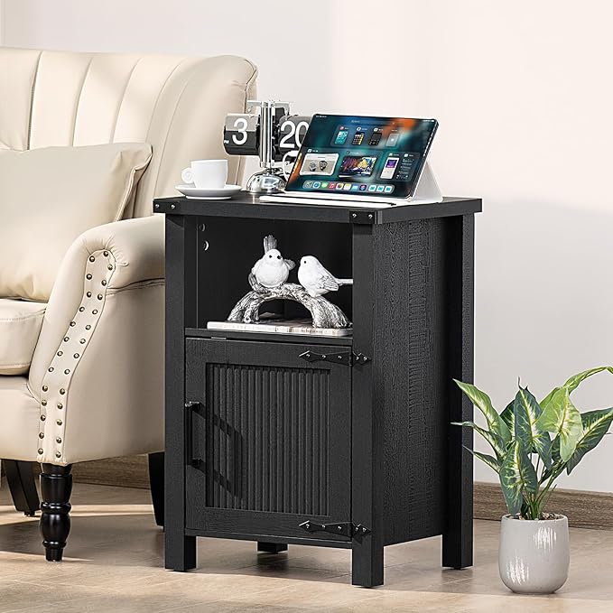 Joaxswe Night Stand, 18 Inch Farmhouse Nightstand - Image 8